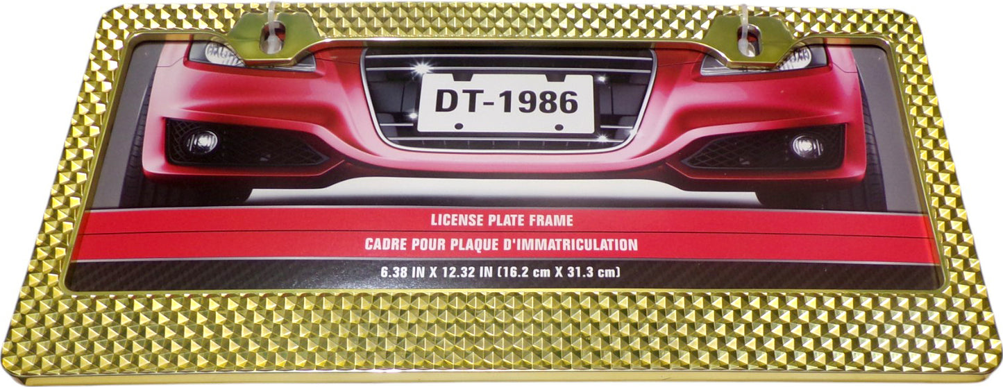 Yellow Gold Shiny Bling License Plate Frame Cover Car Truck Van Accessories