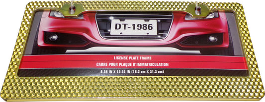 Yellow Gold Shiny Bling License Plate Frame Cover Car Truck Van Accessories