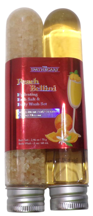 SPATHECARY Peach Bellini fragrance Body Wash Bath Salt With Hyaluronic Acid Set