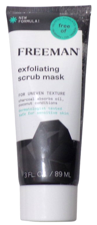 Freeman EXFOLIATING SCRUB MASK For Uneven Texture Charcoal & Coconut 3 FL OZ Set