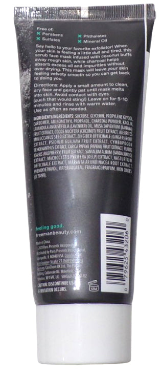 Freeman EXFOLIATING SCRUB MASK For Uneven Texture Charcoal & Coconut 3 FL OZ Set