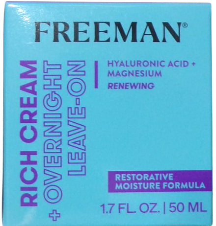Freeman Rich Cream + Overnight Leave-On, Moisturizing Face Mask, Facial Mask Set