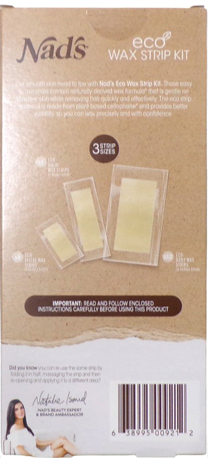 Nad's Eco Wax Strip Kit 24CT- Women Body, Face & Bikini Waxing Vegan (Set of 2)