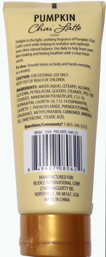 SPA LUXURY PUMPKIN CHAI LATTE SOFT HAND & BODY LOTION LIMITED EDITION 5.5oz