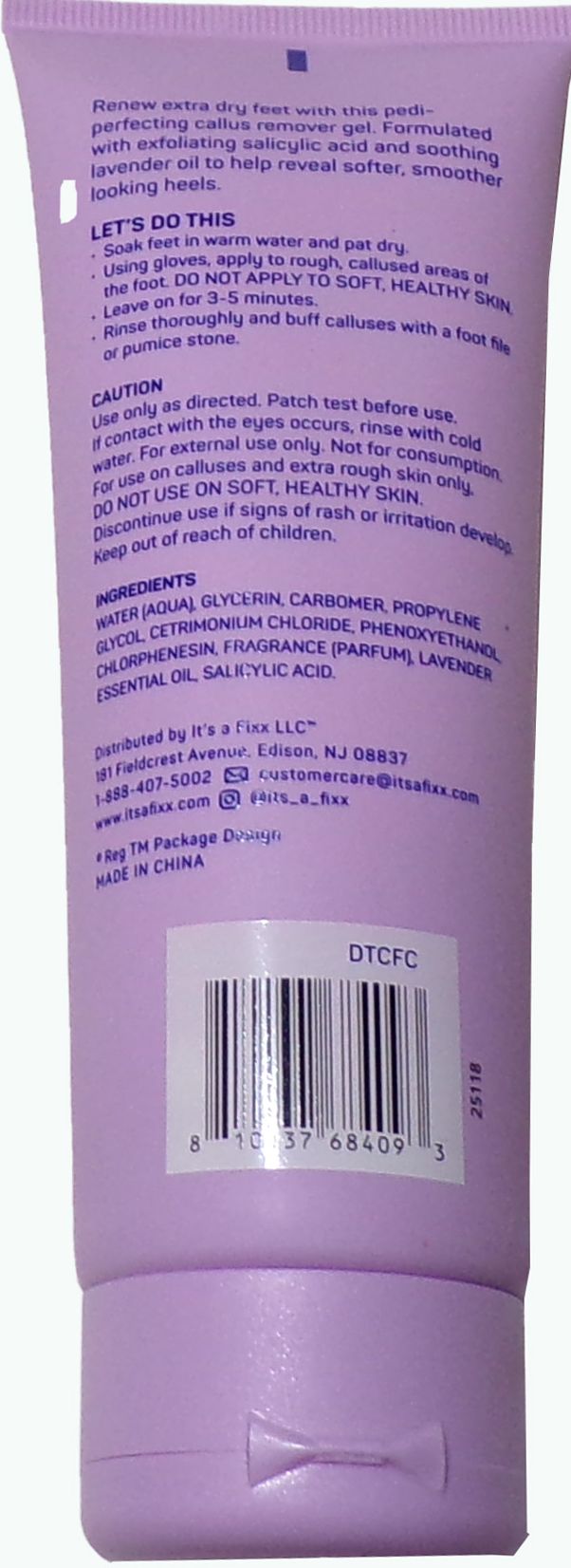 SPA SCENTIALS RENEW FOOT CALLUS REMOVER GEL SALICYLIC ACID & LAVENDER OIL (Set)