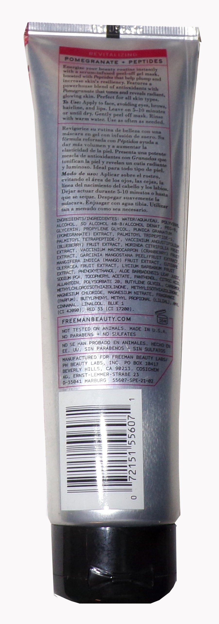 Freeman Beauty Infusion Revitalizing Pomegranate Peel-off Face Mask 4 fl/oz