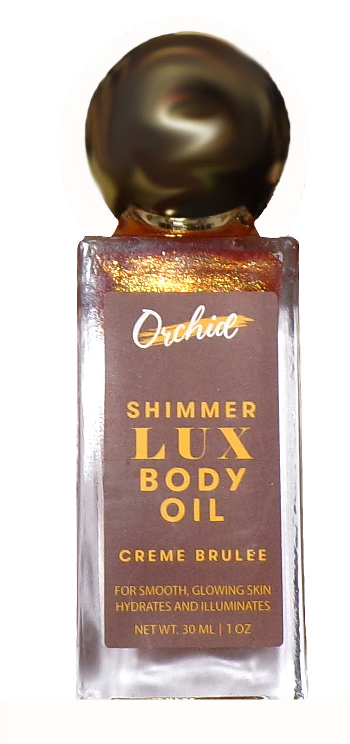 Orchid Shimmer Lux Body Oil Gold Creme Brulee 30 ml Hydrates Illuminates (Set)