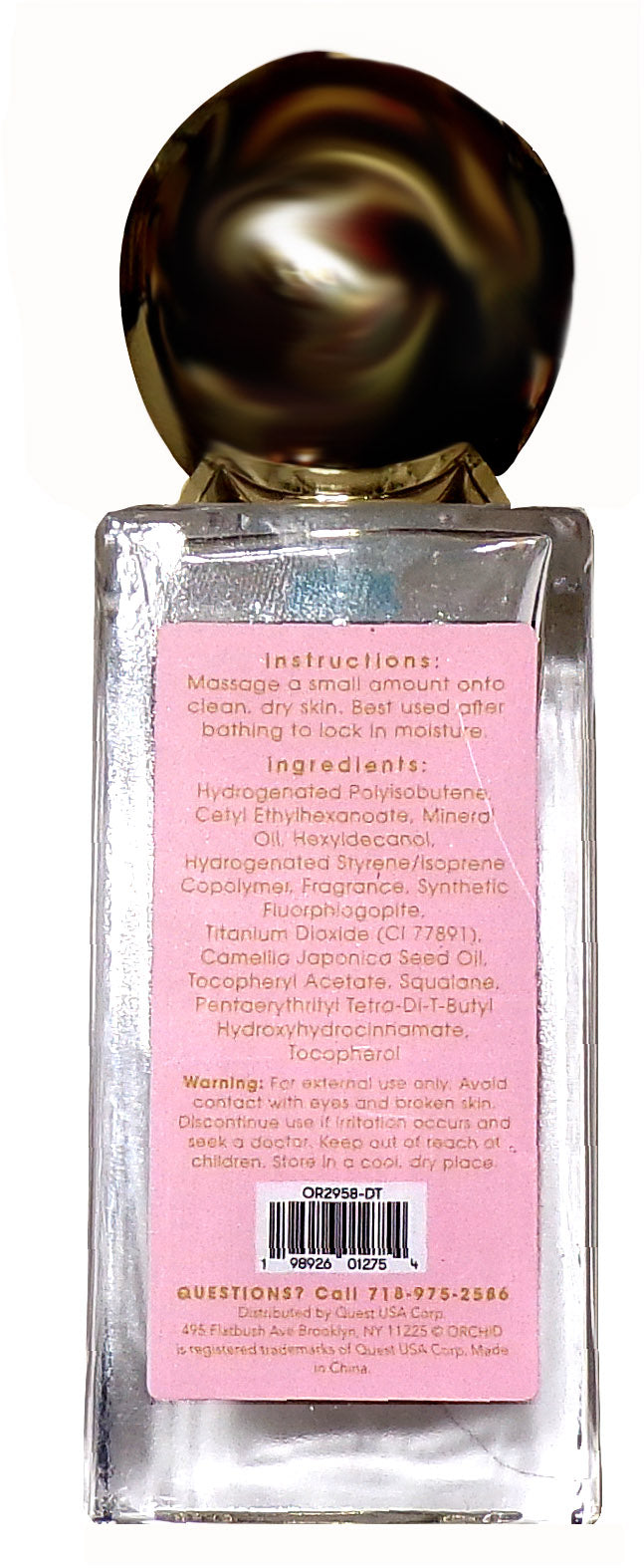 Orchid Shimmer Lux Body Oil Hydrating Illuminates Creme Brulee & vanilla cake