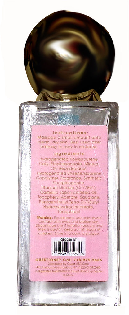 Orchid Shimmer Lux Body Oil Hydrating Illuminates Creme Brulee & vanilla cake