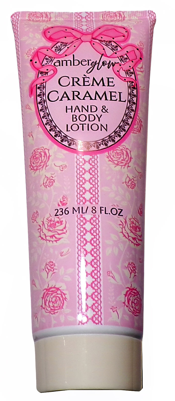 Amberglow Hand & Body Lotions: Pink Vanilla, Crème Caramel & Coco Rose 8oz.
