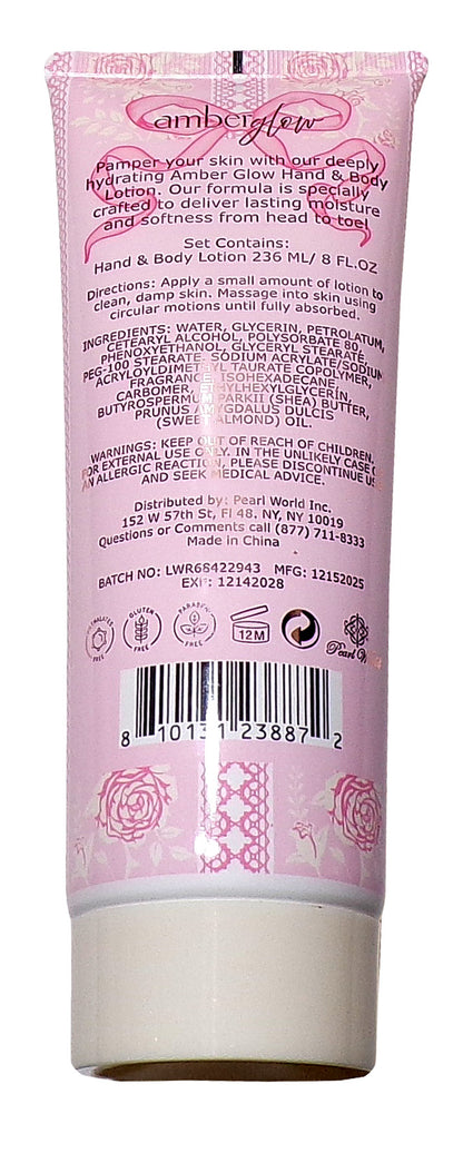 Amberglow Hand & Body Lotions: Pink Vanilla, Crème Caramel & Coco Rose 8oz.