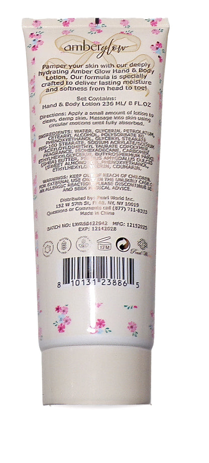 Amberglow Hand & Body Lotions: Pink Vanilla, Crème Caramel & Coco Rose 8oz.