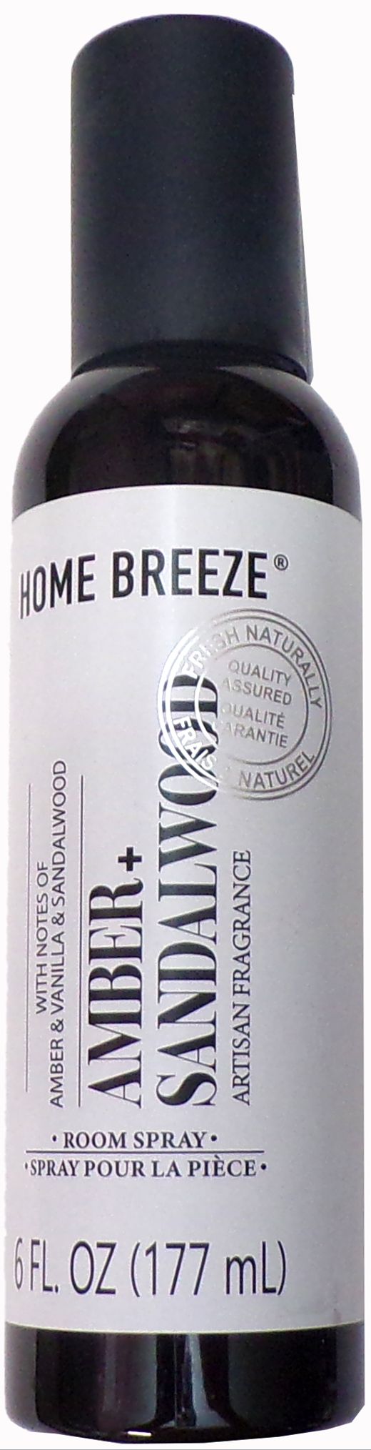 Home Breeze Amber + Sandalwood Room Spray Artisan Fragrance 6 fl oz (Set of 2)