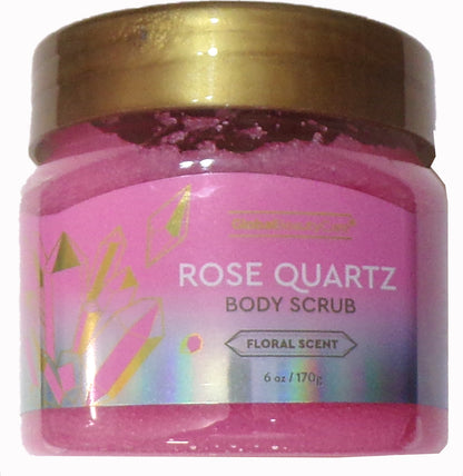 Global Beauty Care Body Scrub -Rose Quartz Floral Scent 6 oz / 170 g (Set of 2)