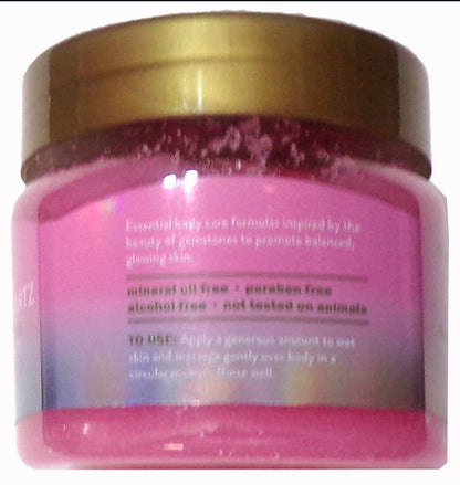 Global Beauty Care Body Scrub -Rose Quartz Floral Scent 6 oz / 170 g (Set of 2)