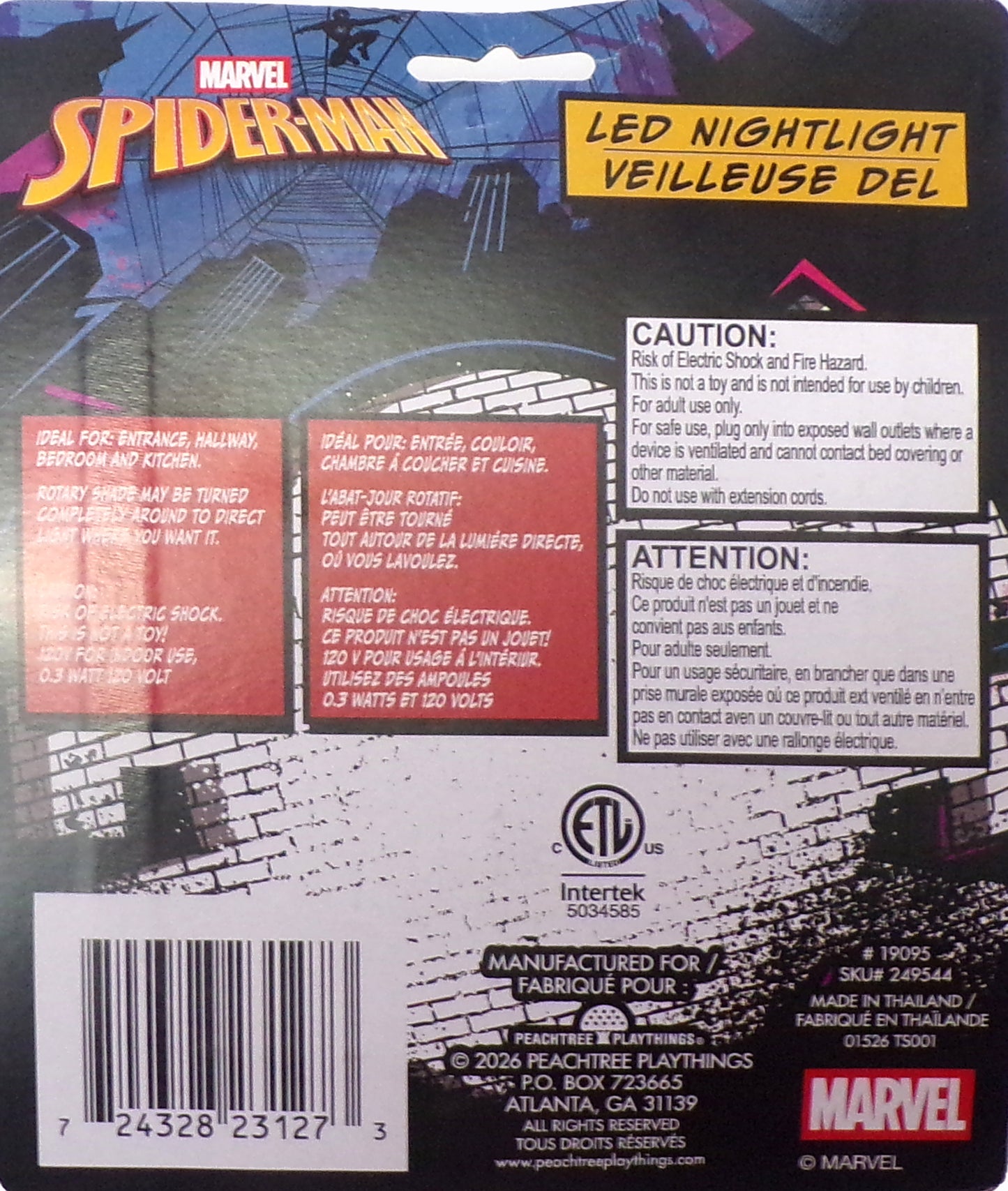 Marvel Spider-Man Night Light Children's Kid's Bedroom