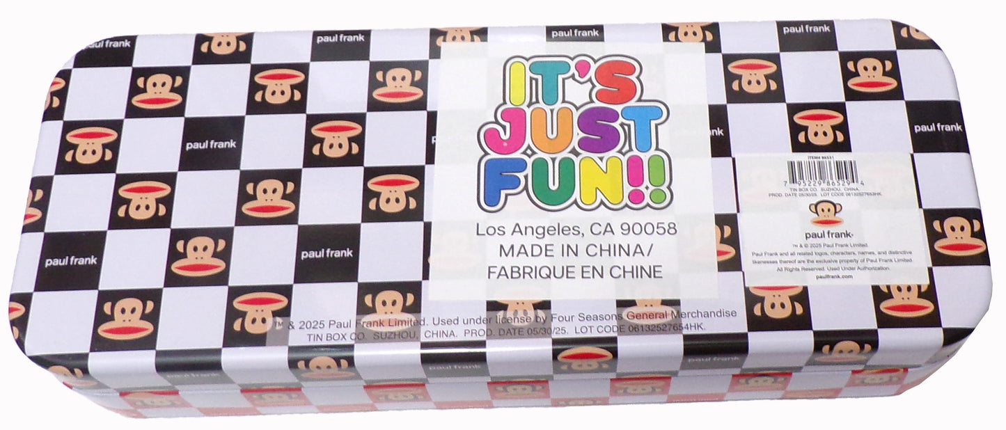 Paul Frank - Metal Tin Case Pencil Box Storage Color Red