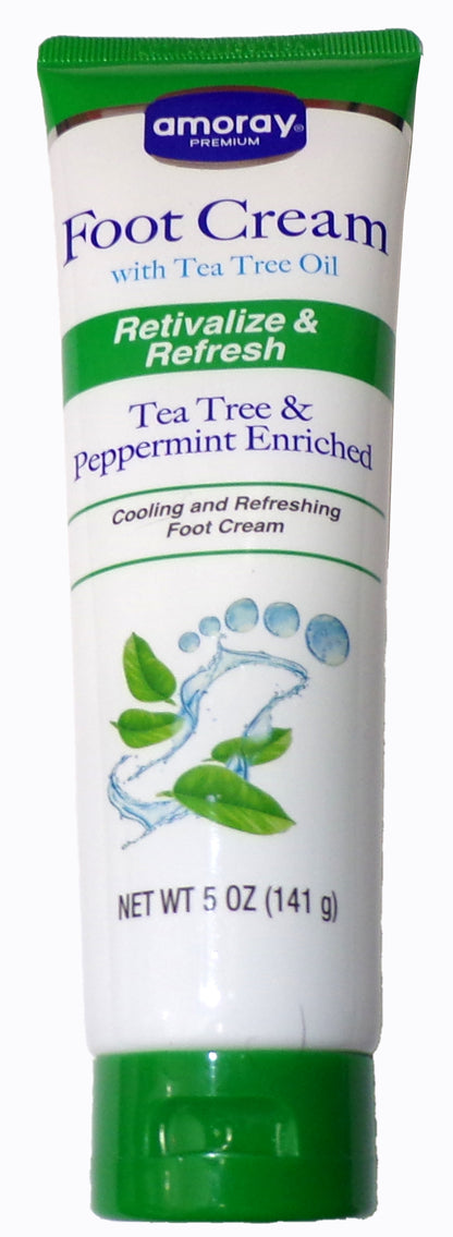 Amoray Foot Cream with Tea Tree Oil, Revitalize & Fresh 5 oz (Set of 2)