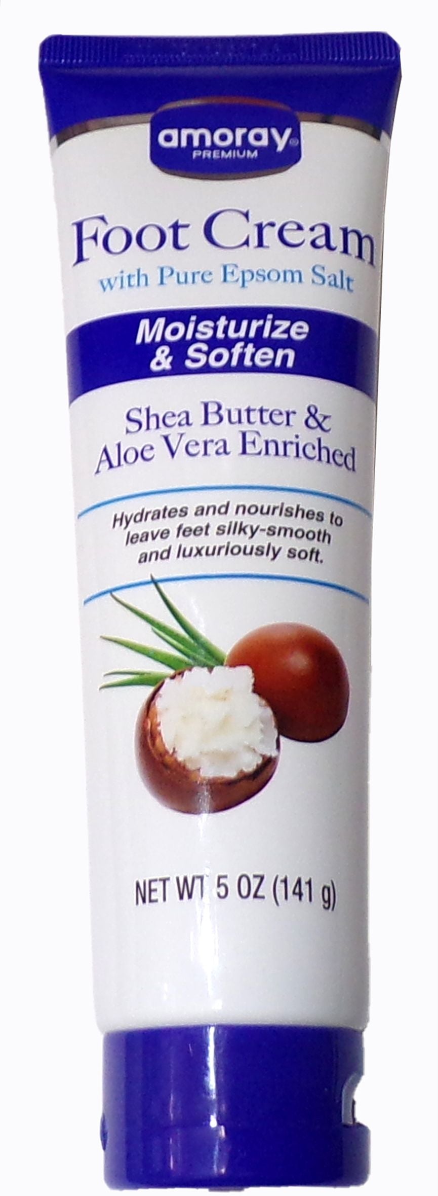 Amoray Premium Foot Cream with Epsom Salt, Shea Butter, Aloe Moisturizer (Set)