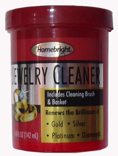 HOMEBRIGHT Jewelry Cleaner Solution for Gold, Silver, Diamond 4.8oz (Set of 2)