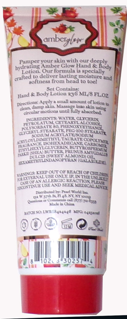 Amber Glow Full Set Body Lotions Apple Orchard, Vanilla Spice, Peony & Amber