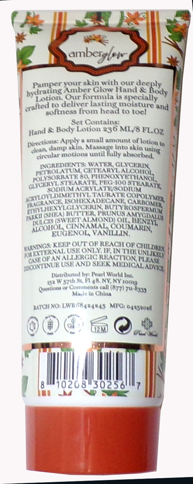 Share Amber Glow Hand and Body Lotions - Vanilla Spice Moisturizing (Set of 2)