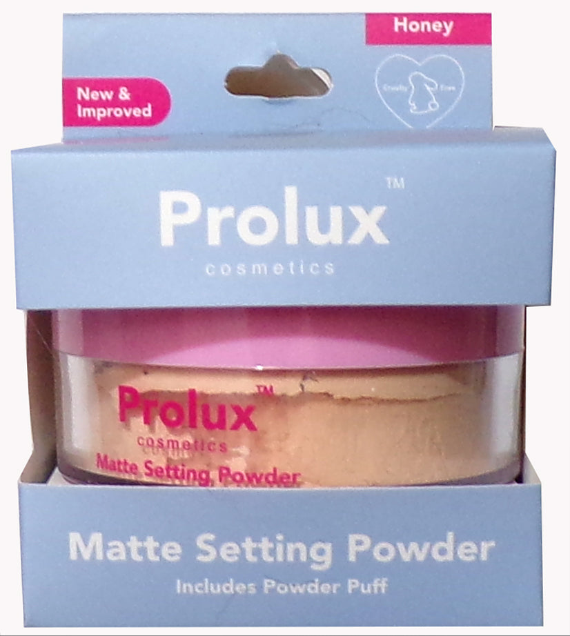 PROLUX Cosmetics MATTE Setting Powder With Puff ~ Honey (Set of 2)