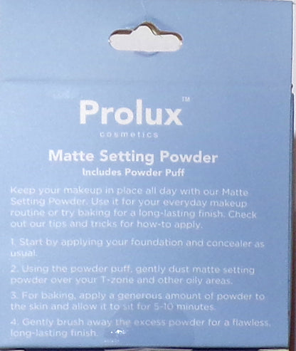 PROLUX Cosmetics MATTE Setting Powder With Puff ~ Honey (Set of 2)