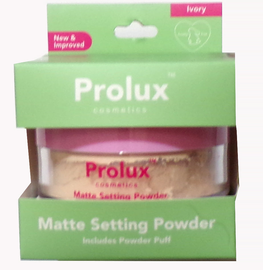 PROLUX Cosmetics MATTE Setting Powder With Puff ~ Ivory (Set of 2)