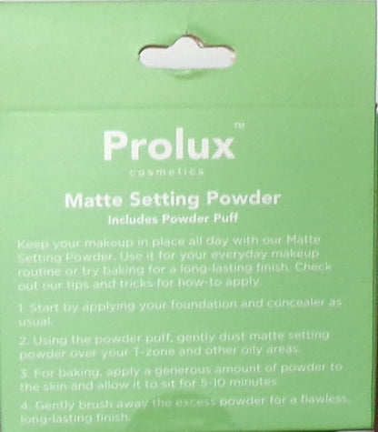 PROLUX Cosmetics MATTE Setting Powder With Puff ~ Ivory (Set of 2)