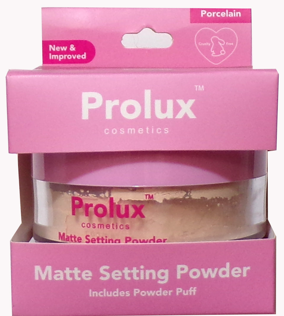 PROLUX Cosmetics MATTE Setting Powder With Puff ~ Porcelain (Set of 2)