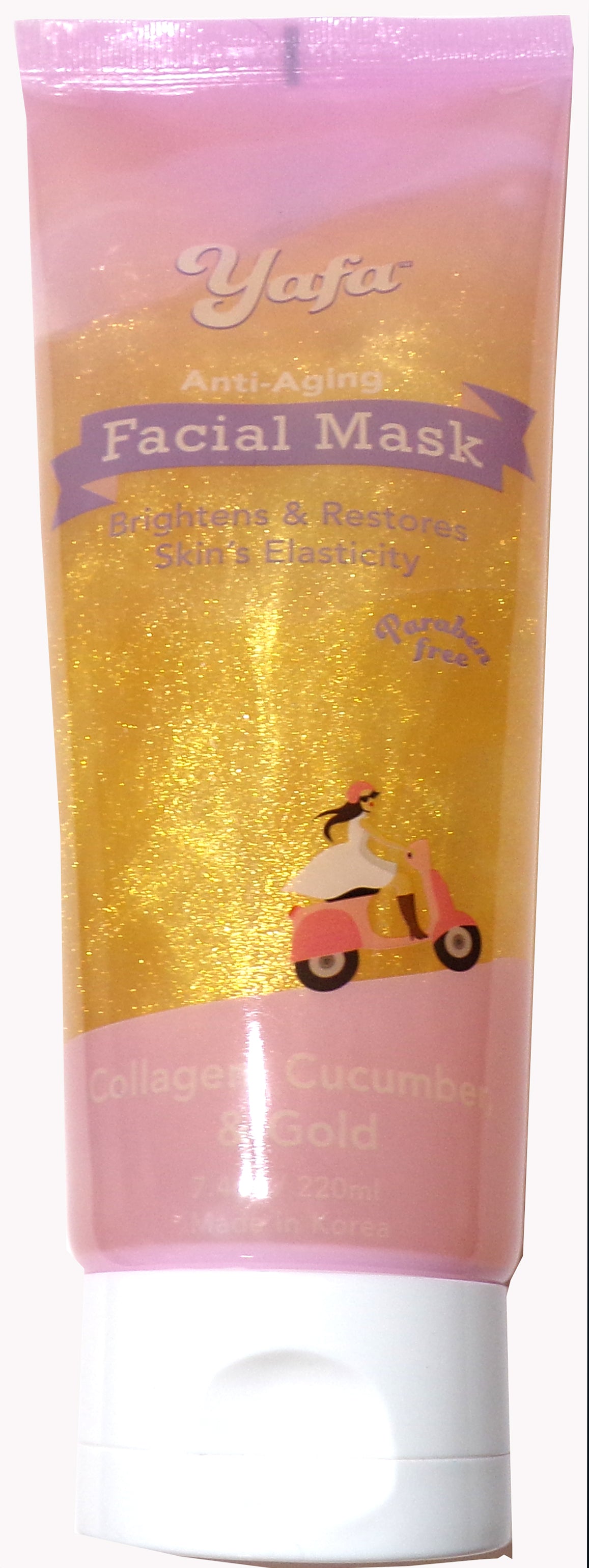 Yafa Anti-Aging Facial Mask - Collagen, Cucumber, & Gold (Set of 2)