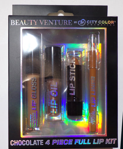 Beauty Venture Chocolate 4 Piece Full Lip Kit (Brown/Nude Shades)