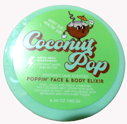 Coconut Pop Coconut Lime Scented Poppin' Face & Body Elixir (6.34 oz) Set
