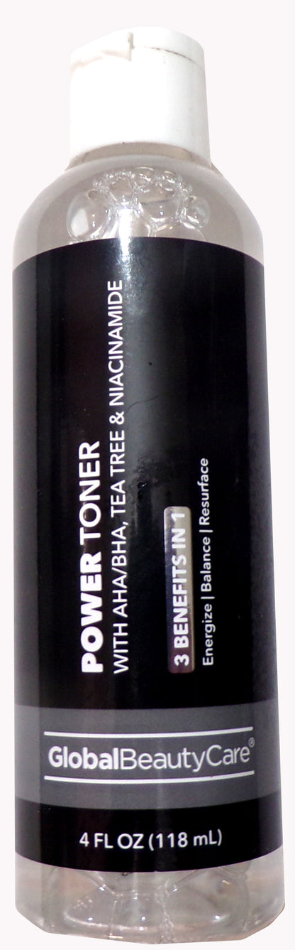 Global Beauty Care Power Toner with AHA/BHA, Tea Tree & Niacinamide (2-Pack )