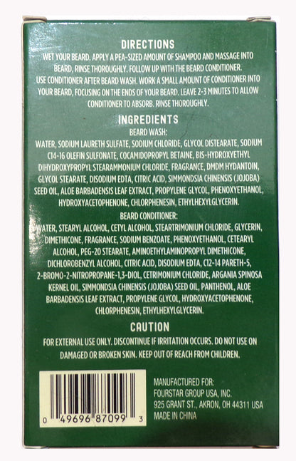 B-Pure Sandalwood Scented Beard Wash & Conditioner Set (2-Pack / 2 Tubes)