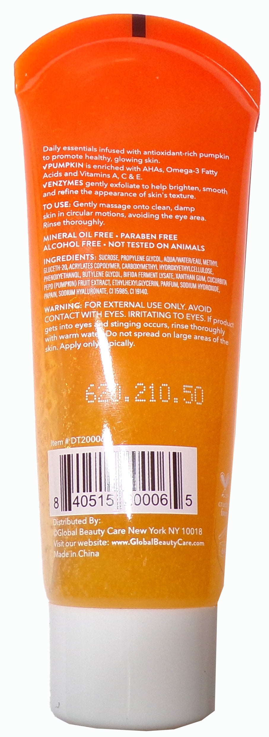 Global Beauty Care Super Pumpkin Exfoliating Sugar Scrub with Enzymes 2.5 oz
