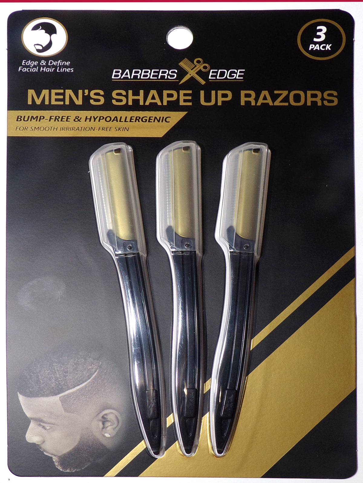 Barbers Edge Men's Shape Up Razors, 3-Count Pack