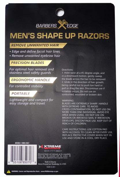 Barbers Edge Men's Shape Up Razors, 3-Count Pack
