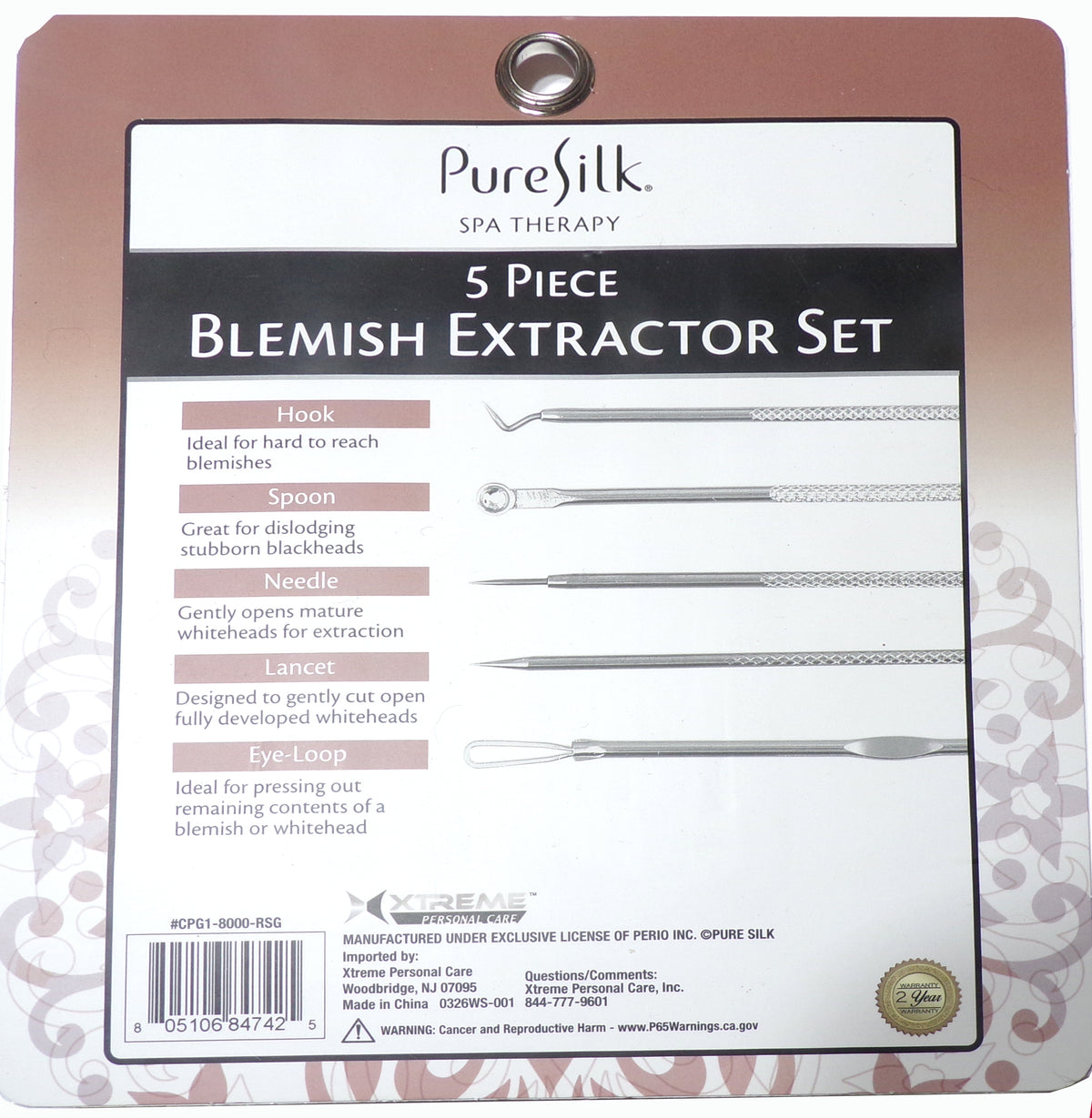 Pure Silk Spa Therapy 5 Piece Blemish Extractor Set