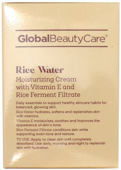 Global Beauty Care Rice Water Moisturizing Cream with Vitamin E and Rice Ferment