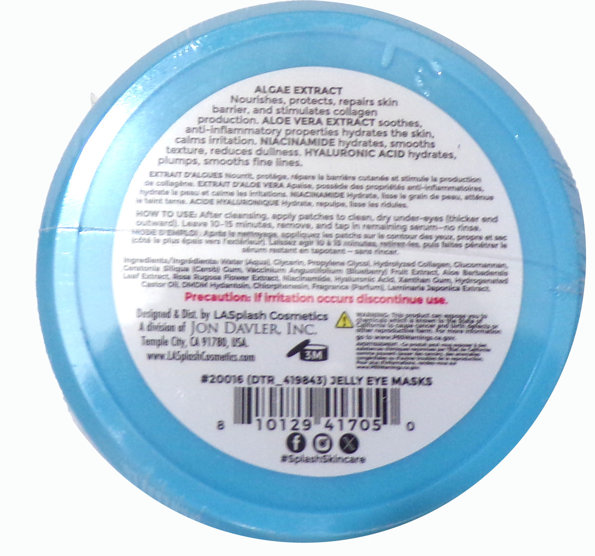 LASplash Skincare Chilled Jelly Eye Masks 3-Pack, 4.02 fl. oz.