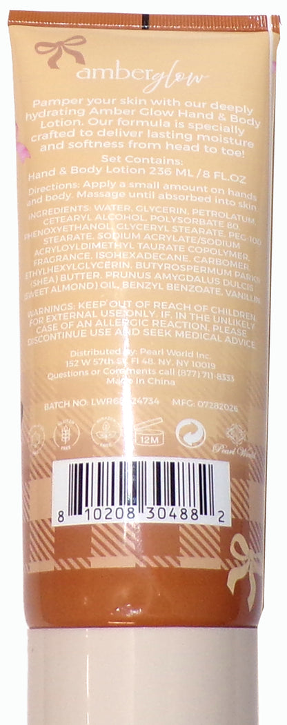 Amber Glow Buttery Croissant Fragrance Hand & Body Lotion, 8 FL OZ (3-Pack)