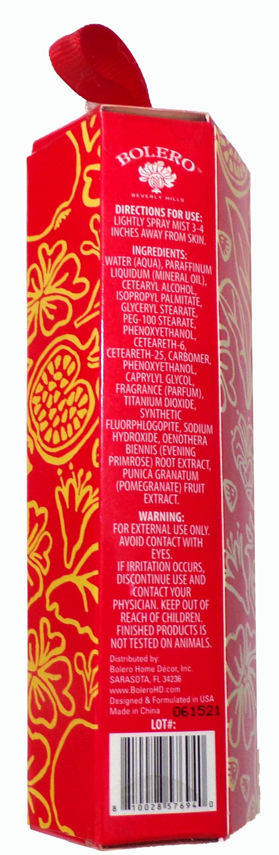 Bolero Hydrating Lotion Mist Primrose Pomegranate 2 FL OZ (3-Pack)