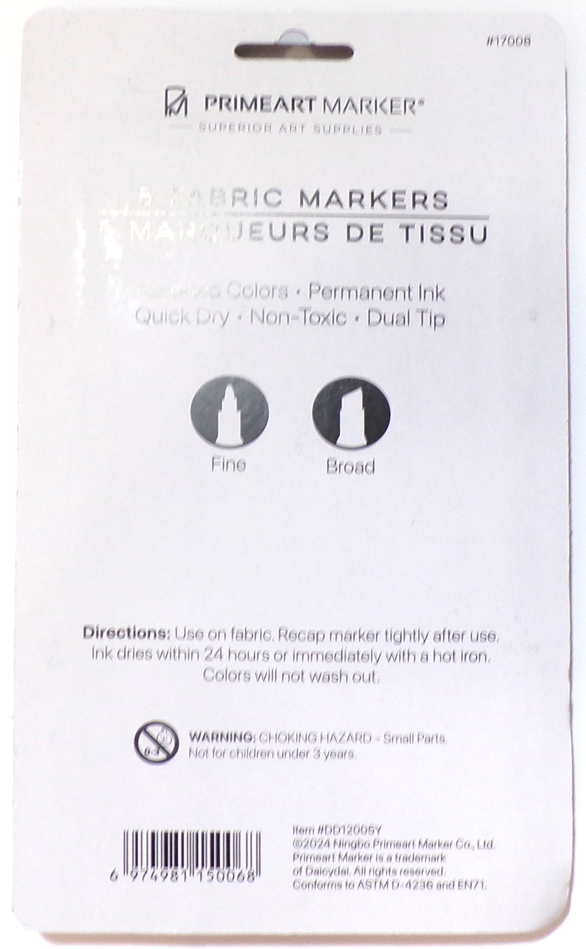 PRIMEART MARKER Premium Dark Fabric Markers 2-Pack, 10 Count - Dark Colors