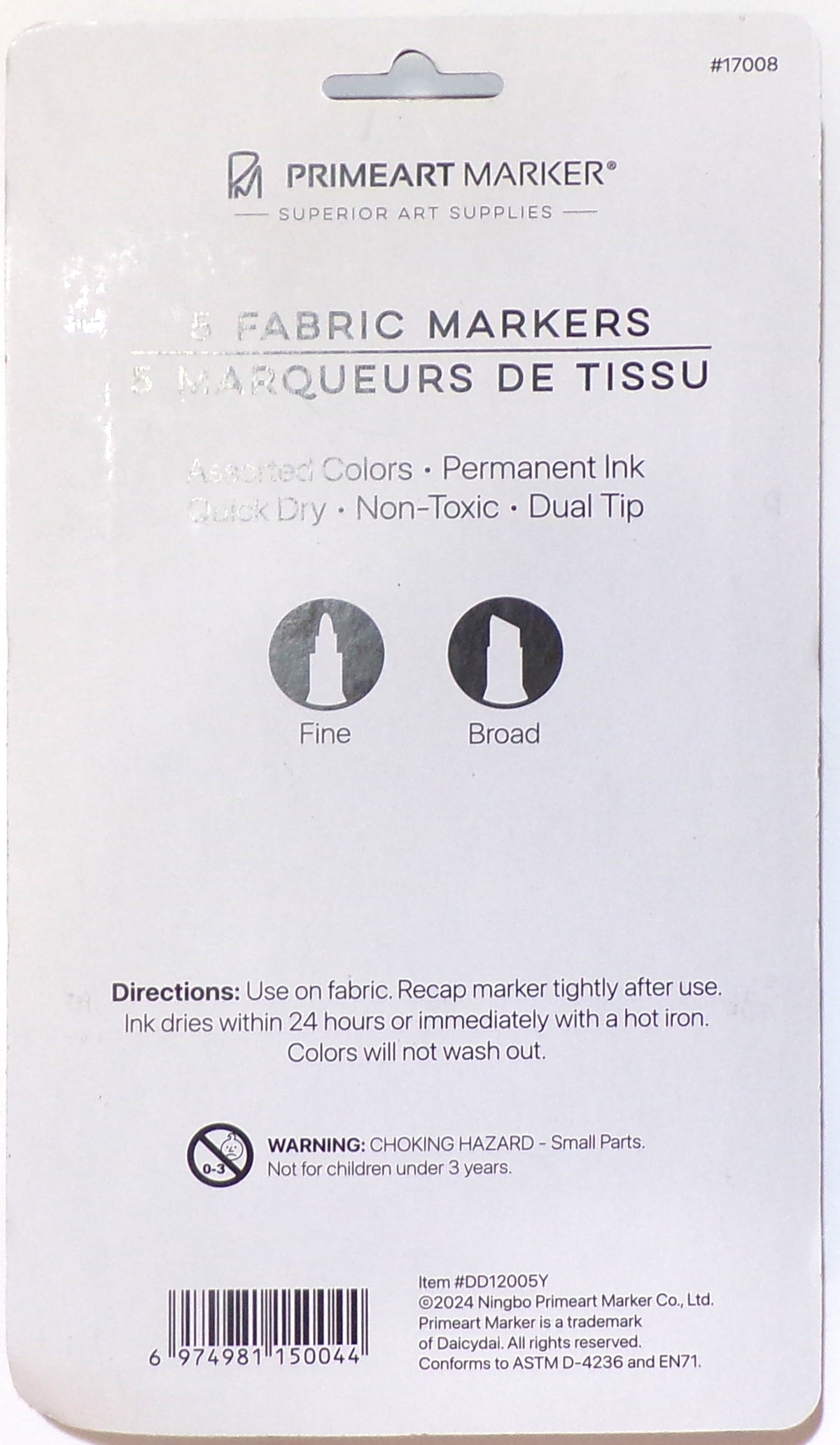 PRIMEART MARKER Premium Neon Fabric Markers 2-Pack, 10 Count - Neon Colors