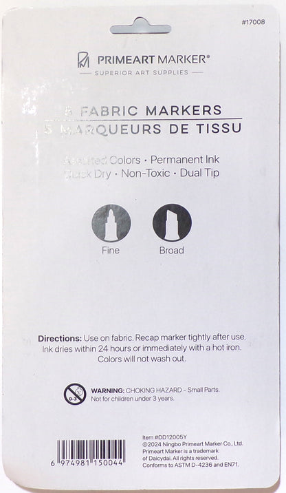 PRIMEART MARKER Premium Neon Fabric Markers 2-Pack, 10 Count - Neon Colors