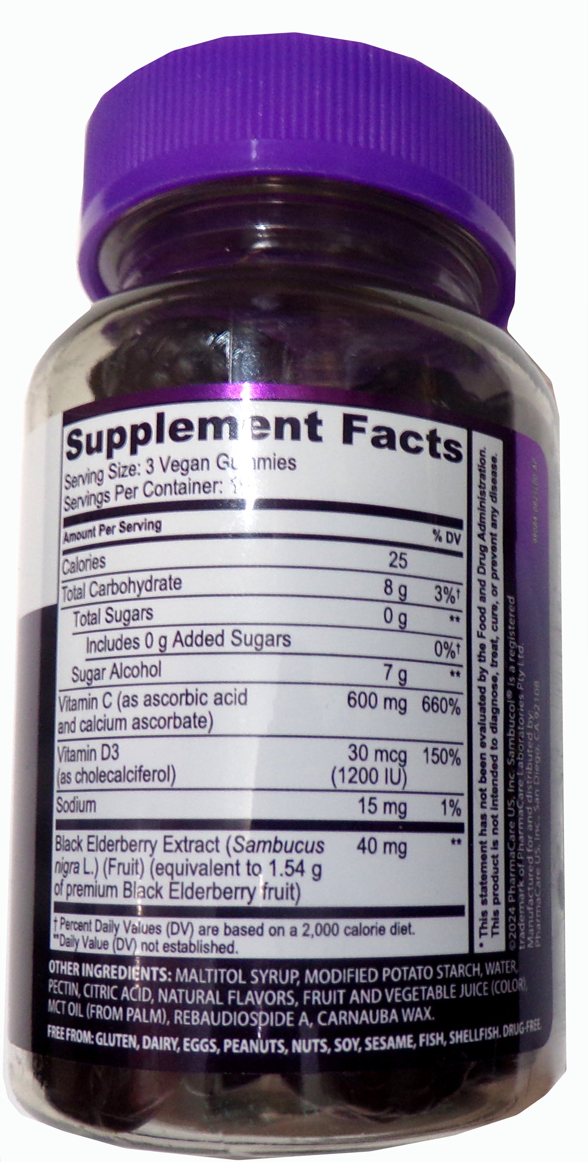 Sambucol Black Elderberry Zero Sugar Triple Immunity Gummies, 45 Count