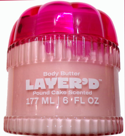 LAYER'D Pound Cake Scented Body Butter 2-Pack, 6fl Oz