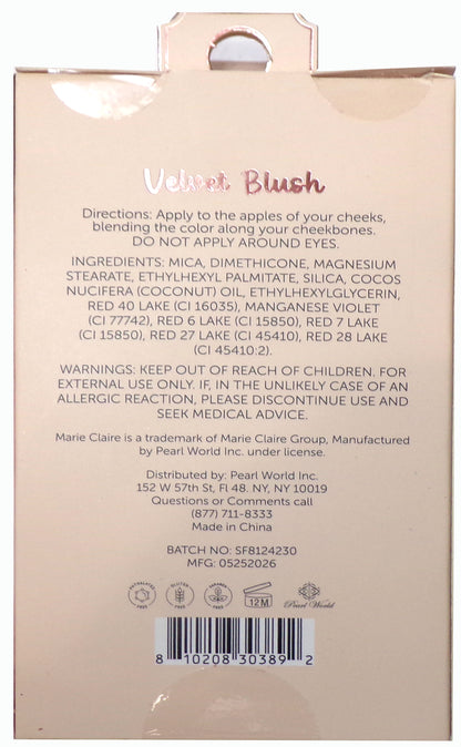 marie claire Velvet Blush Powder- (Sweet Kiss, Tender Hour, Honey Moon) 3 pack